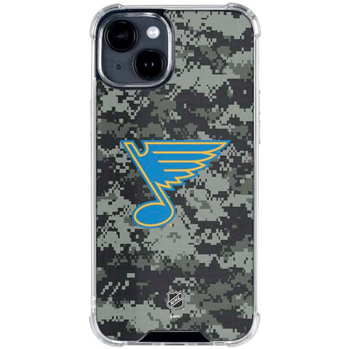 NHL St. Louis Blues Camo iPhone 15 Clear Case